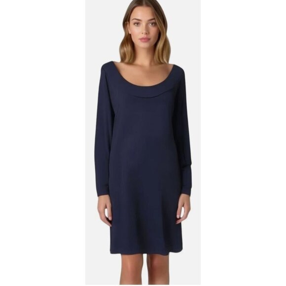 Travelsmith Long Sleeve Dress Navy Size Medium - Picture 1 of 9